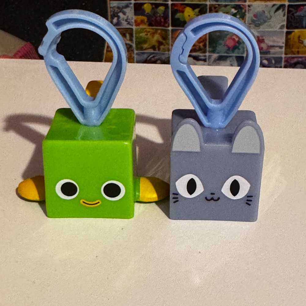 Two Pack of Roblox Pet Simulator Mcdonalds Bag Charms Clips